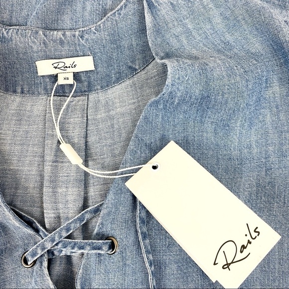 Rails Alicia Chambray Tassel Shift Dress Size XS - Picture 13 of 16